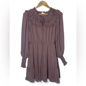 By The River Anthropologie‎ Puff Sleeve Ruffle Dress Medium Cottagecore Romantic